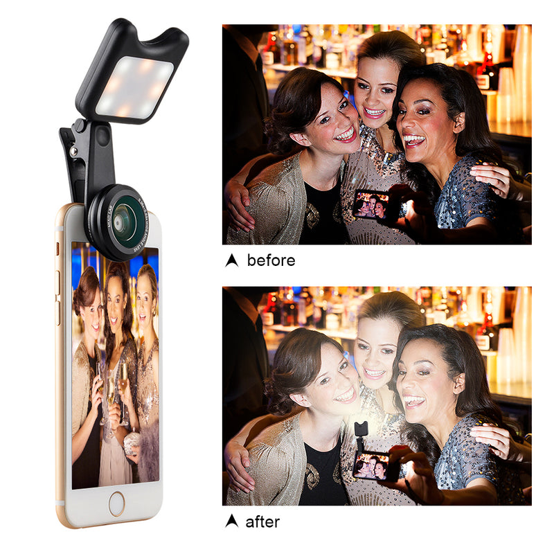 عدسة تصوير للـ سيلفي مع اضاءة
