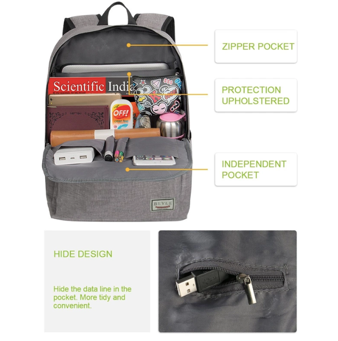 حقيبة ظهر مع شاحن بالطاقة الشمسية