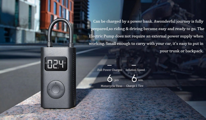 آلة نفخ الاطارات متنقلة مع بطارية - إضاءة