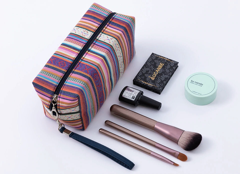 حقيبة مكياج بتصميم قديم - مربع