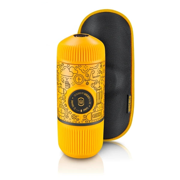 أداة تحضير القهوة : نانو بريسو المرسومة - أصفر