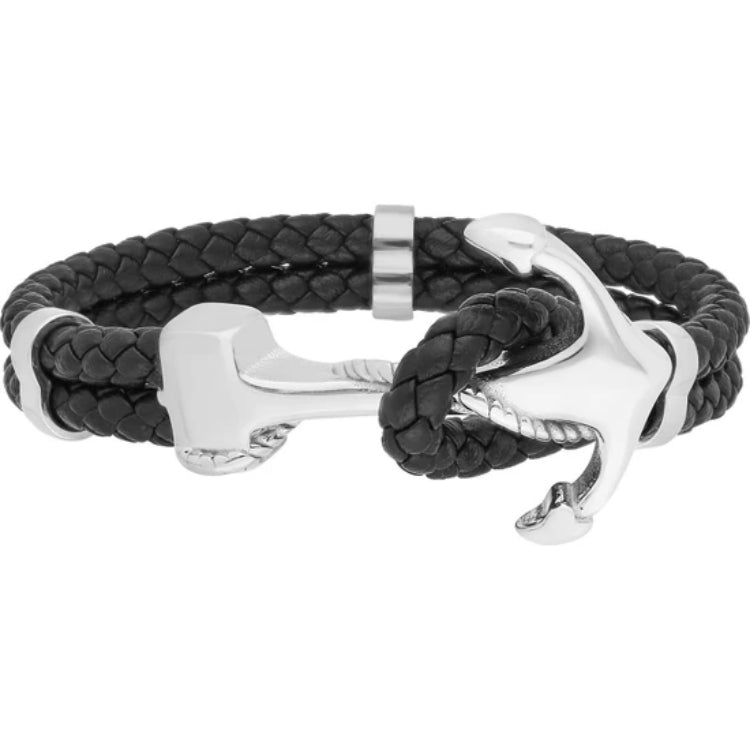 سوار مرساة البحر من الجلد والمعدن