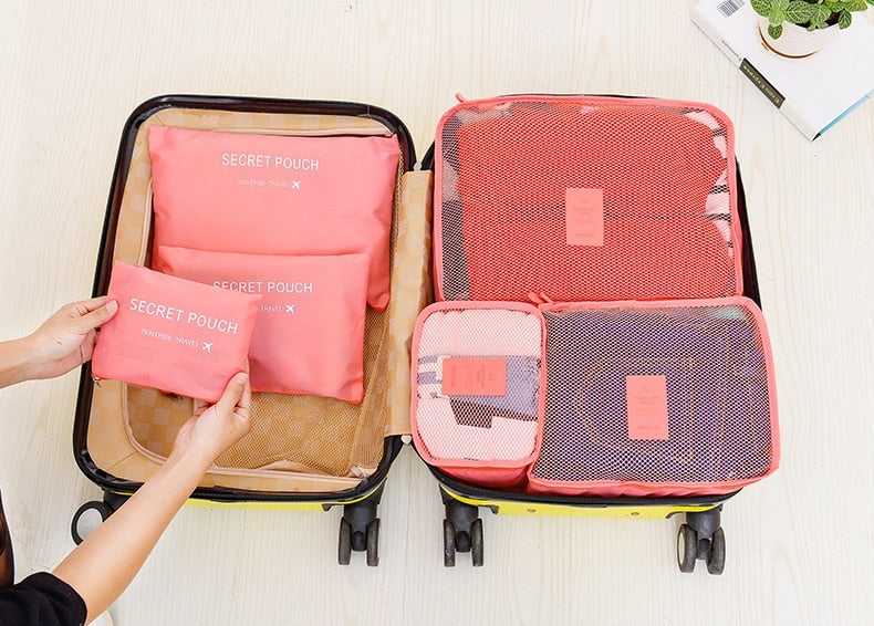 طقم تنظيم حقائب السفر - ٦ قطع