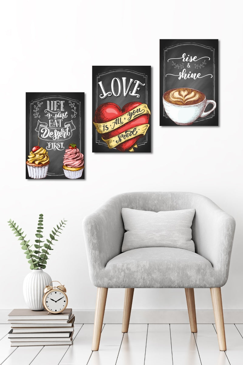 مجموعة ٣ لوحات لـ ركن القهوة