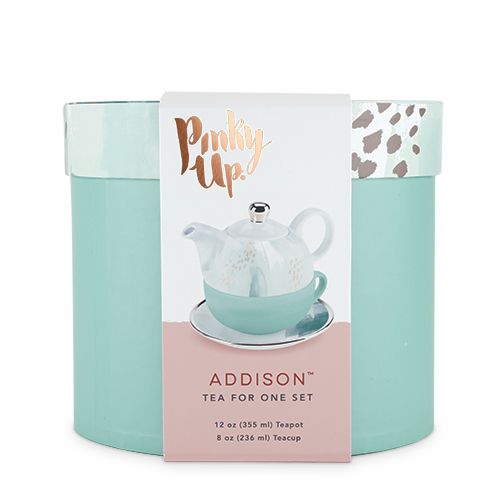 طقم شاي لشخص واحد بتصميم الرسم التجريدي