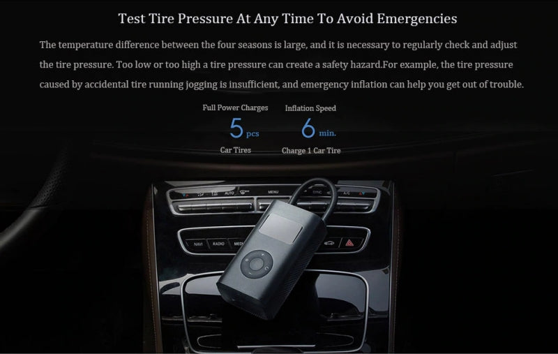 آلة نفخ الاطارات متنقلة مع بطارية - إضاءة