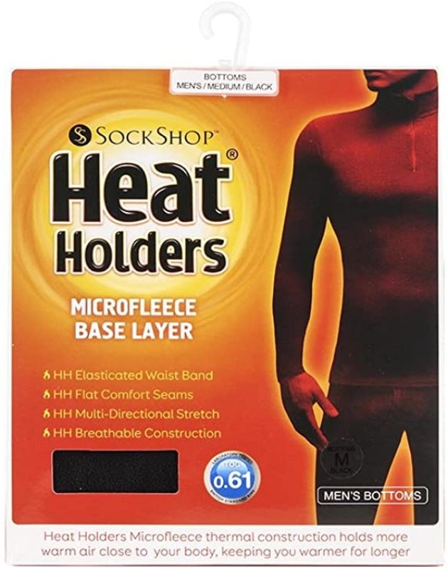 بنطلون حراري رجالي مايكرو فليس- أسود