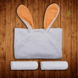 منشفة للأطفال: الأرنب - أبيض وبرتقالي