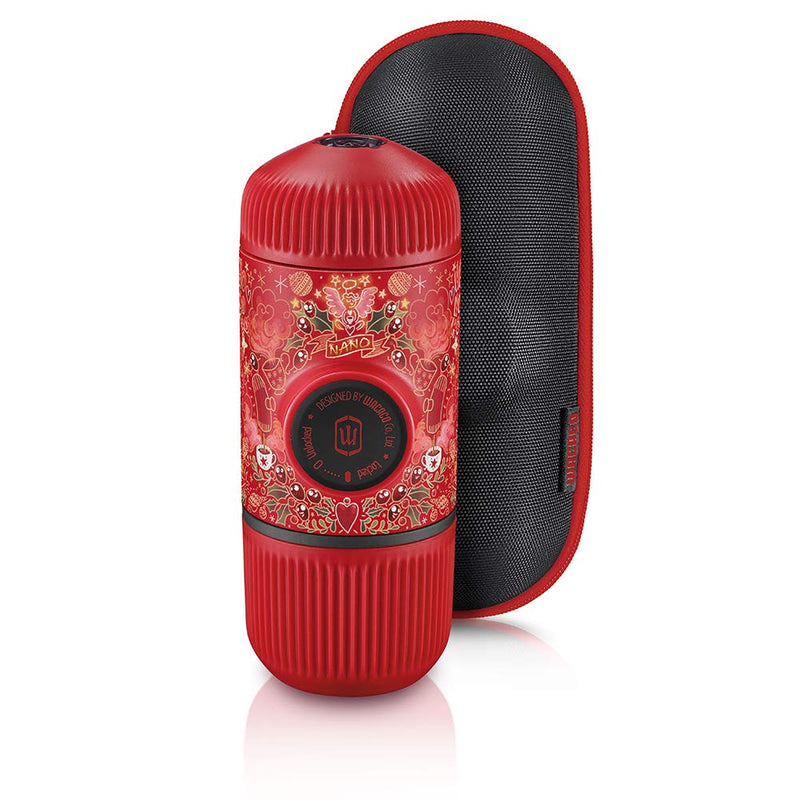 أداة تحضير القهوة : نانو بريسو المرسومة - أحمر