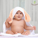 منشفة للأطفال: الأرنب - أبيض وبرتقالي