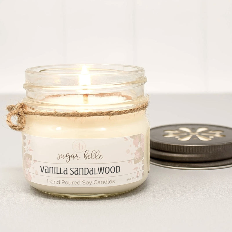 شمعة خشب الصندل مع الفانيليا